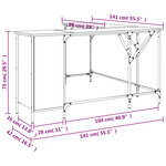vidaXL Bureau sonoma gris 141x141x75 cm bois d'ingénierie