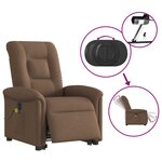 vidaXL Fauteuil inclinable de massage électrique Marron Tissu