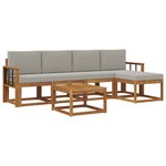 vidaXL Ensemble de canapés d'extérieur 6 Pièces Gris Naturel et Clair