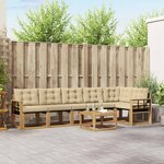 vidaXL Ensemble de canapés d'extérieur 7 Pièces Blanc et Beige