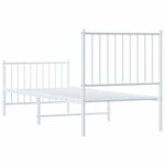 vidaXL Cadre de lit métal sans matelas avec pied de lit blanc 75x190cm