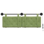 vidaXL Tête de lit suspendue Avec lumière LED Vert clair Velours