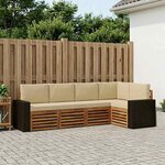 vidaXL Ensemble de canapé d'angle avec coussin 5 Pièces Naturel et Beige