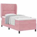 vidaXL Lit à ressorts avec matelas Rose 200 x 100 cm Polyester