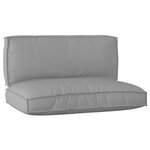 vidaXL Set de coussins de palette 2 Pièces Gris Tissu Oxford