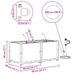 vidaXL Jardinières de jardin 1 pc Gris clair 80 x 40 x 37.5 cm