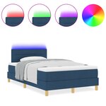 vidaXL Lit à ressorts avec Matelas & LED Bleu 120x200 cm Tissu