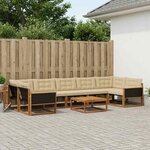 vidaXL Ensemble de canapés d'extérieur 8 Pièces Naturel et Beige