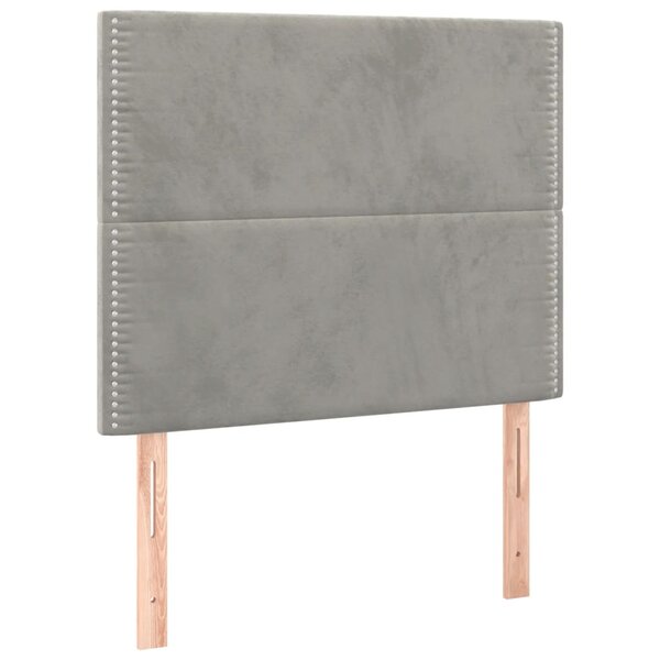vidaXL Têtes de lit 2 Pièces Gris clair 90x5x78/88 cm Velours