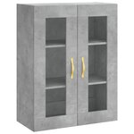 vidaXL Buffet haut Gris béton 69 5x34x180 cm Bois d'ingénierie