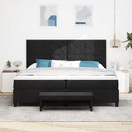 vidaXL Lit à ressorts avec matelas Noir 200 x 200 cm tissu