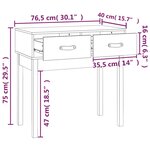 vidaXL Table console 76 5x40x75 cm Bois massif de pin