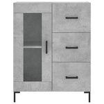 vidaXL Buffet haut Gris béton 69 5x34x180 cm Bois d'ingénierie