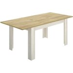 Table a manger extensible 6-8 personnes - Décor chene clair - L 140/190 x P 90 x H 77 cm - DINE