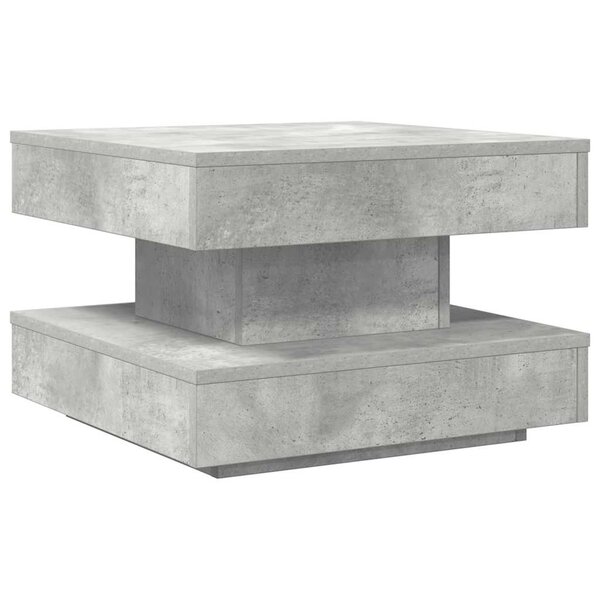 vidaXL Table basse rotative à 360 degrés gris béton 50x50x34 5 cm