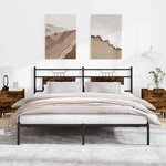 vidaXL Cadre de lit sans matelas chêne fumé 183x213 cm bois ingénierie