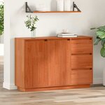vidaXL Buffet avec tiroir Marron 111 x 34 x 75 cm Bois de pin massif