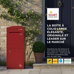Boîte à colis incurvée 1 porte Large Bordeaux Acier galvanisé SMART PARCEL BOX™
