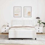 vidaXL Lit à ressorts avec matelas Blanc 160 x 200 cm Simili cuir