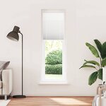 vidaXL Store plissé blanc 65x200 cm largeur du tissu 64 4 cm polyester