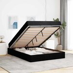 vidaXL Cadre de lit avec matelas Noir 140 x 190 cm tissu