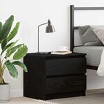vidaXL Cabinet de chevet avec tiroir Chêne noir 50 x 40 x 43.5 cm