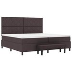 vidaXL Lit à ressorts avec matelas Marron foncé 200 x 200 cm tissu