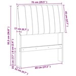 vidaXL Tête de lit capitonnée Noir 75 cm Pin massif