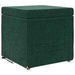 vidaXL Tabouret Vert foncé 41 x 41 x 40 cm Velours et Bois Composite