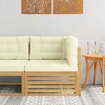 vidaXL Canapé d'angle extérieur Bois d'Acacia Massif Blanc