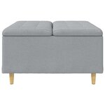 vidaXL Pouf de rangement avec coussin Gris clair 80 x 80 x 45 cm tissu