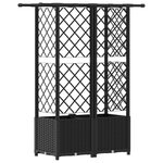 vidaXL Lit Élevé avec Treillis et Toit Noir 124 x 40 x 138 cm PP