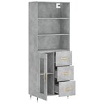 vidaXL Buffet haut Gris béton 69 5x34x180 cm Bois d'ingénierie