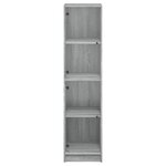 vidaXL Buffet avec portes en verre sonoma gris 35x37x142 cm