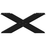 vidaXL Pieds de table basse en forme de X  2 pièces  noir  70 x (30-31) cm  acier