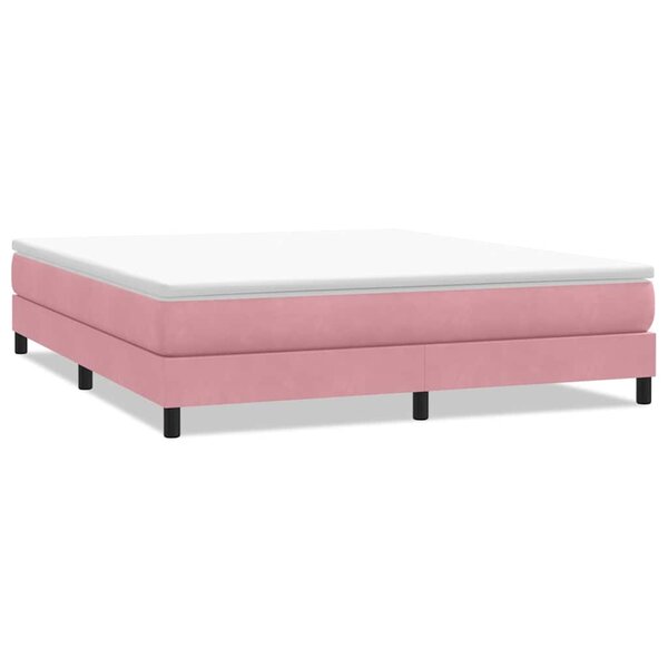 vidaXL Sommier à lattes de lit sans matelas rose 180x220 cm velours