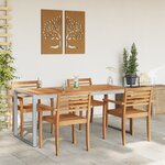 Table de repas d'extérieur vidaXL Grise 180x90x75 cm Acier et Bois massif Acacia