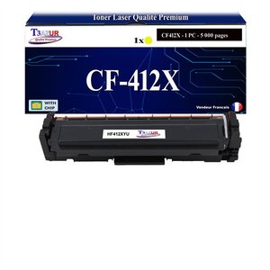 T3AZUR -Toner compatible avec CF412X (410X) pour HP Color LaserJet Pro M452dn M452nw - Jaune