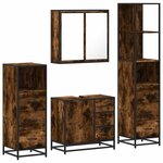 vidaXL Ensemble meubles salle de bain 4 Pièces chêne fumé bois ingénierie