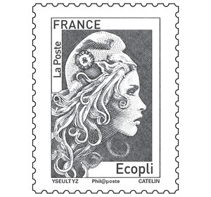Timbre Marianne l'engagée - Ecopli - Gris