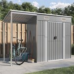 vidaXL Abri de jardin avec toit prolongé gris clair 277x110 5x181 cm