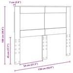 vidaXL Tête de lit Chêne fumé 135 cm Bois d'ingénierie