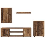 vidaXL Ensemble meuble TV 4 Pièces Bois Ancien Bois d'ingénierie