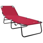 vidaXL Chaise longue pliante 1-personne Rouge 56 x 189 x 87 cm tissu