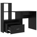 vidaXL Bureau Chêne noir 131 5 x 50 x 106 5 cm Bois d'ingénierie