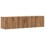 vidaXL Meuble TV mural chêne artisanal 120x30x30 cm bois d'ingénierie