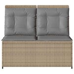 vidaXL Banc de jardin avec coussin Beige Poly rotin