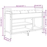 vidaXL Banc à chaussures chêne fumé 85 5x32x57 5 cm bois d'ingénierie