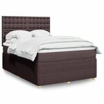 vidaXL Sommier à lattes de lit avec matelas Marron foncé 140x200 cm
