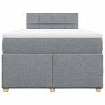 vidaXL Sommier à lattes de lit et matelas gris clair 120x190 cm tissu